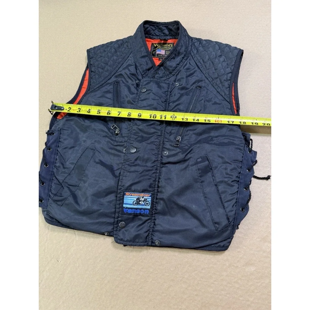 Vanson Leathers Streamliner Vest Quilted Motorcycle Riding USA Size 40 - Picture 5 of 9
